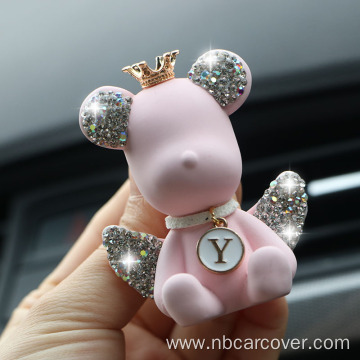 Diamond Studded Bear Portable Car Vent Aromatherapy Clip